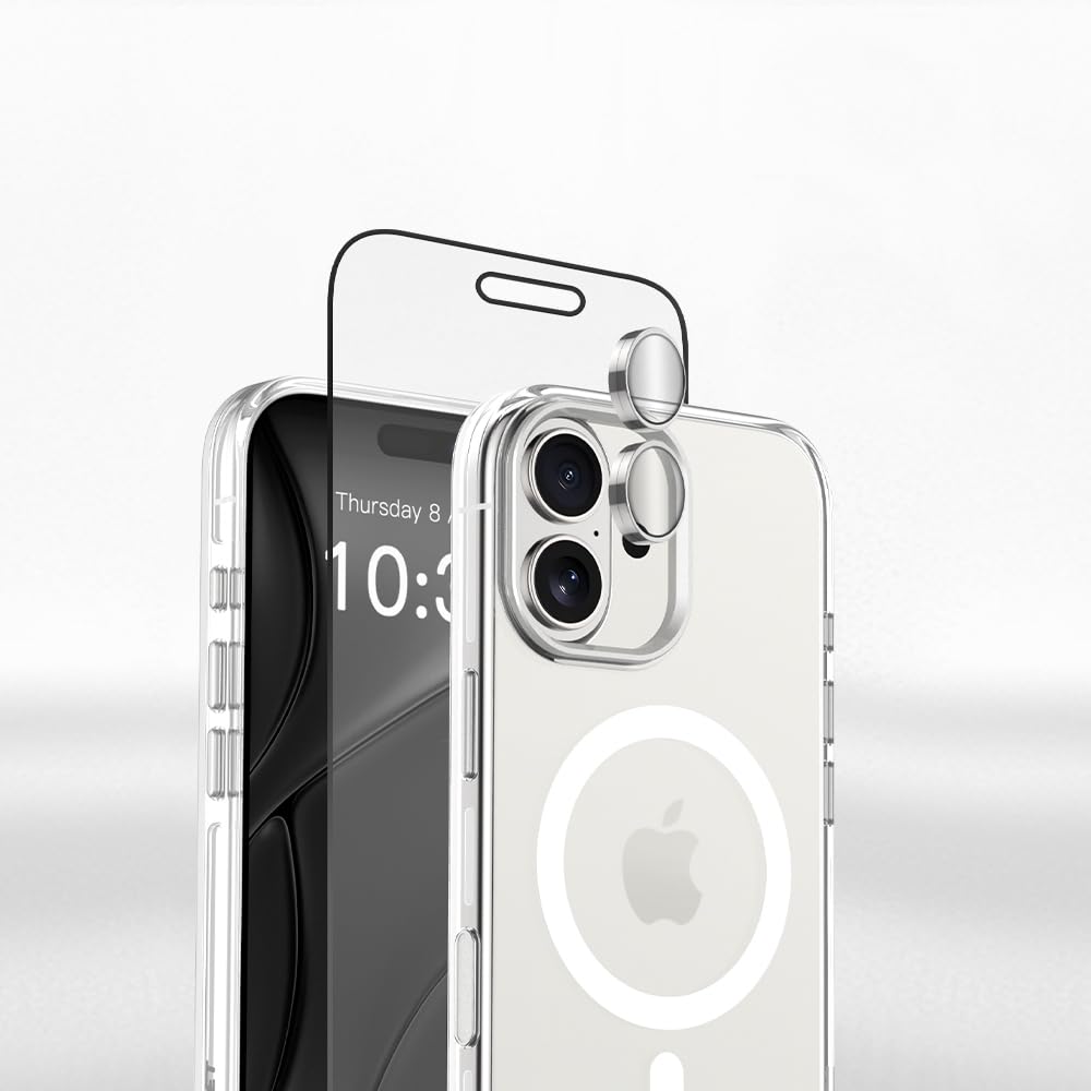 Ultra 360 Protection Bundle for iPhone 17/ Plus/Pro/Pro Max. Compatible with MagSafe. Bundle includes: Anti-Yellowing Clear Case, Screen Protector and Camera Protection (iPhone 17)