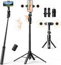 UBeesize 71" Vlogging Kit, Face Tracking Tripod, Desk Stand, Mics & Light