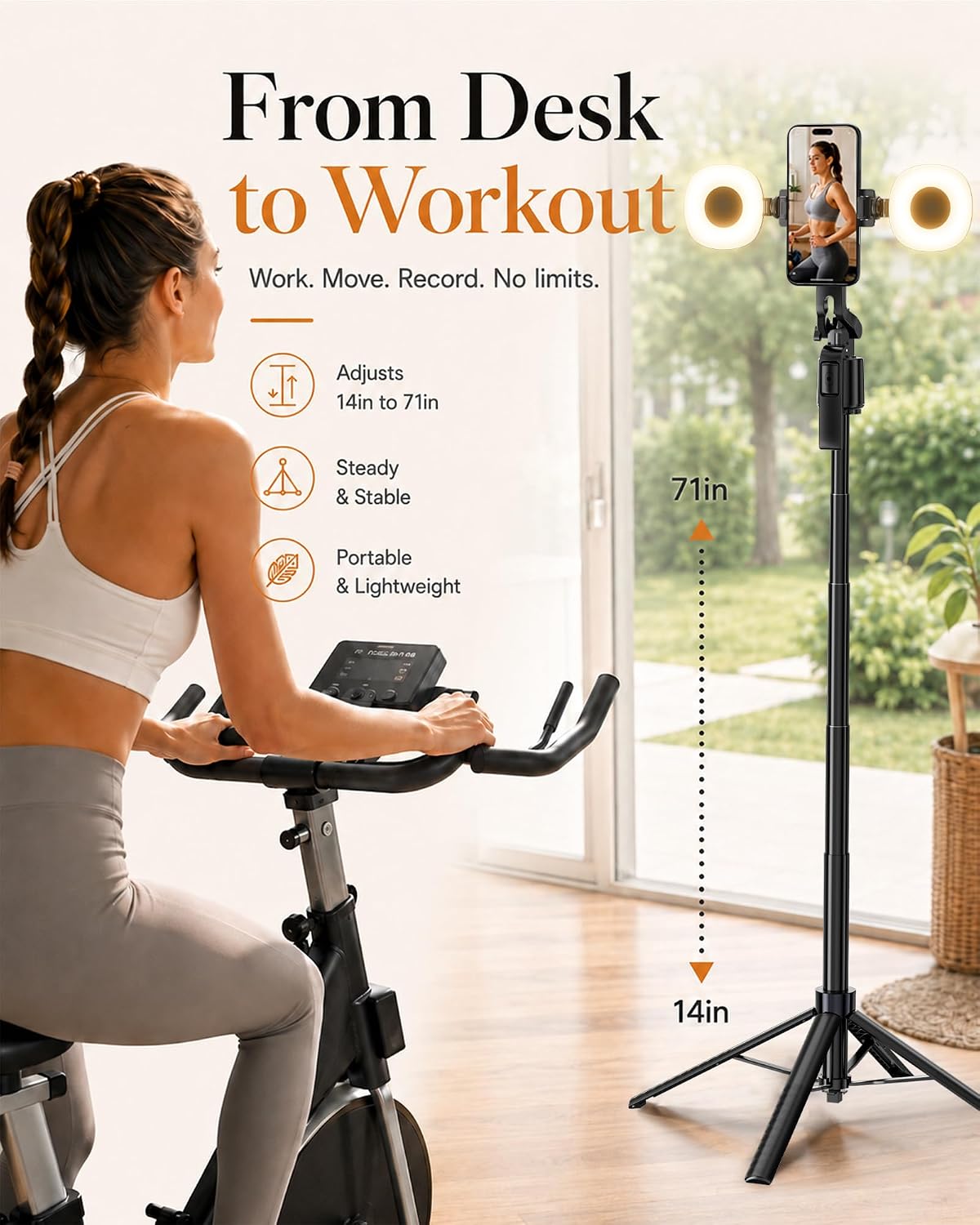 UBeesize 71" Vlogging Kit, Face Tracking Tripod, Desk Stand, Mics & Light