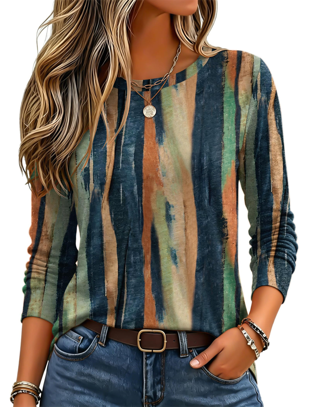 Zeagoo Women's Casual Shirts Long Sleeve Tops Crewneck Tshirts Fall Clothes