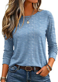 Zeagoo Women's Casual Shirts Long Sleeve Tops Crewneck Tshirts Fall Clothes