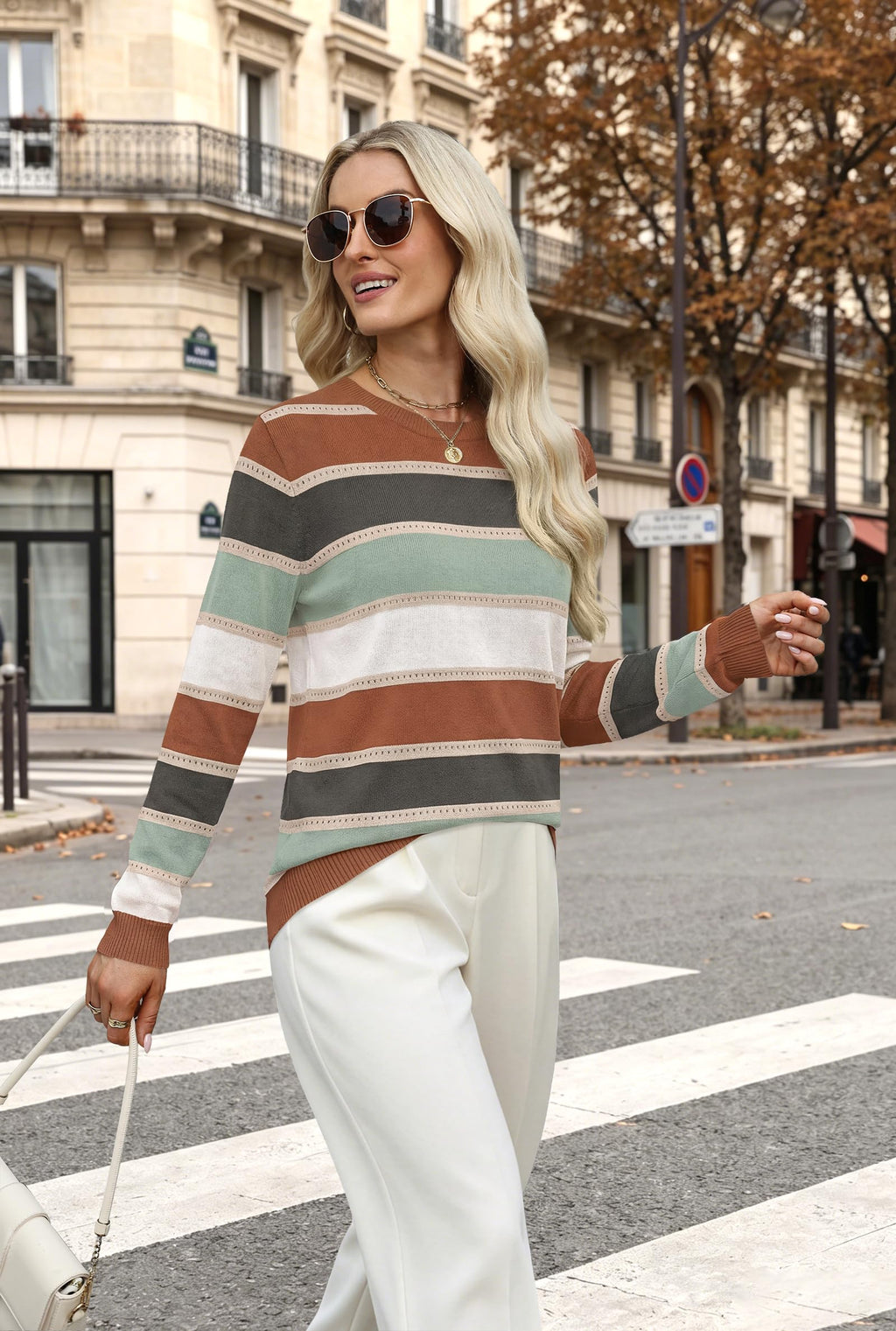 WIHOLL Fall Outfits for Women 2026 Hollow Out Knit Sweater Fashion Clothing