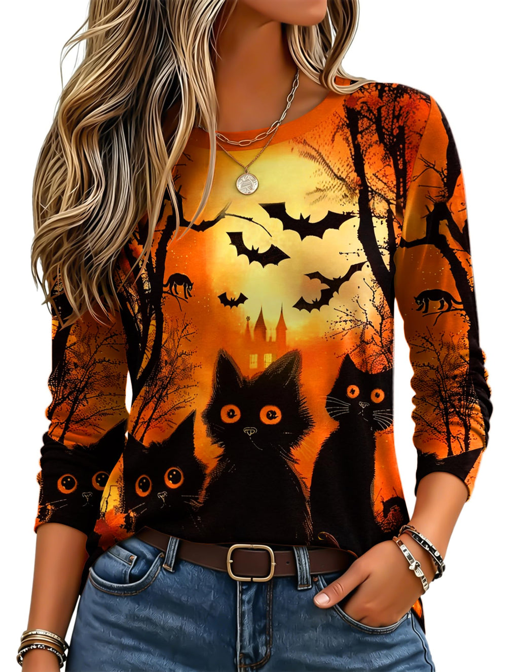 Zeagoo Women's Casual Shirts Long Sleeve Tops Crewneck Tshirts Fall Clothes